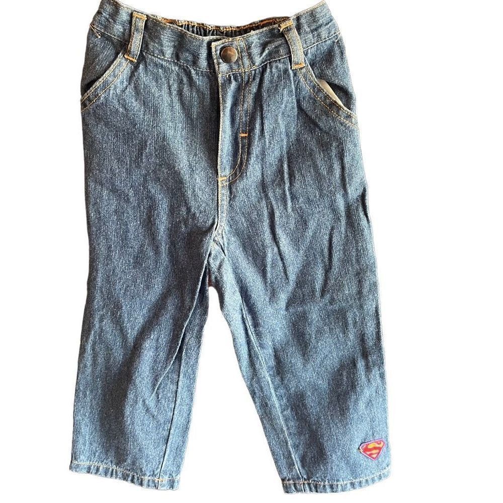 Superbaby Superman jeans NWOT bottoms 3T elastic waist NEW